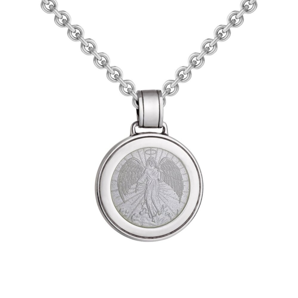 Colby Davis of Boston Large Guardian Angel Pendant in Sterling Silver